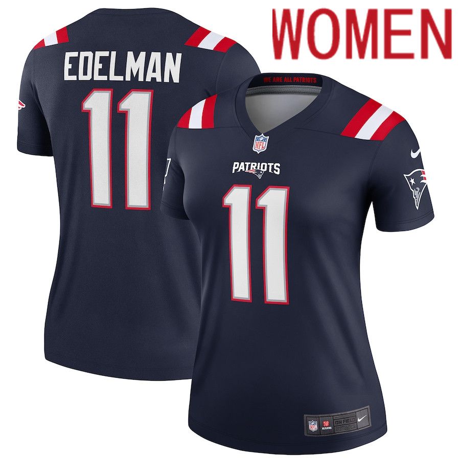 Women New England Patriots 11 Julian Edelman Nike Navy Legend NFL Jersey